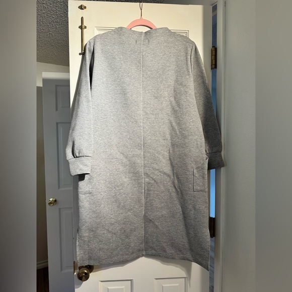 Beams Boy Japan Terry Fleece Ribbed Turtleneck Sweatshirt Dress Gray One Size - Picture 4 of 7